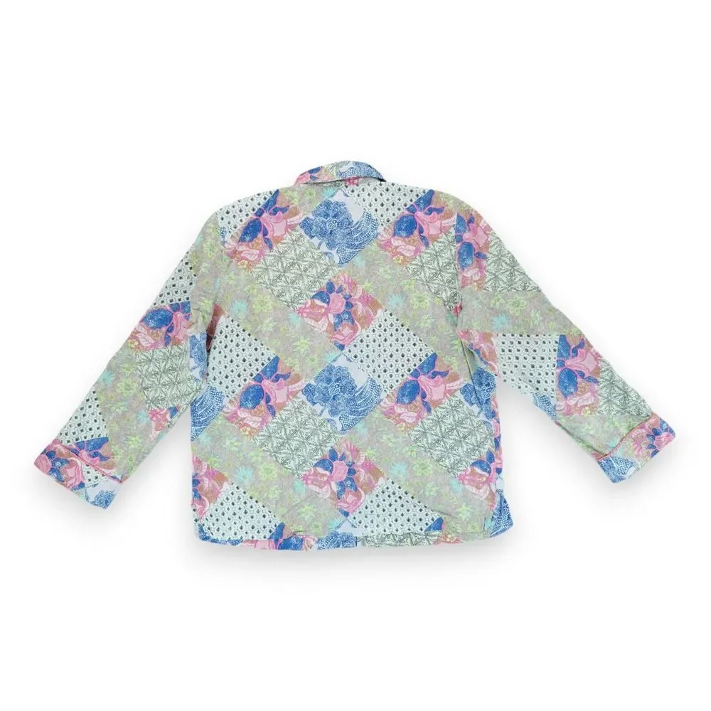 Victoria's Secret Women's - Floral Patchwork Sleepwear Shirt‎ Size S Long Sleeve